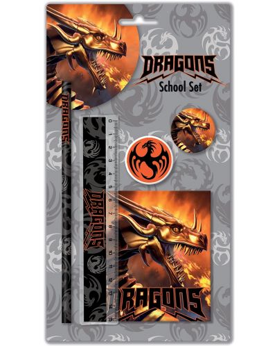 Set školskog pribora Graffiti Dragons - 5 dijelova - 1
