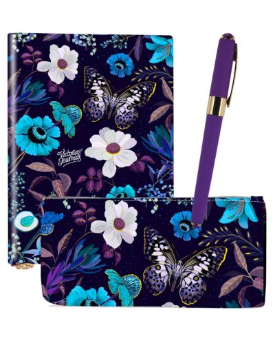 Set Victoria's Journals - Plavo cvijeće, 3 komada, u kutiji - 1