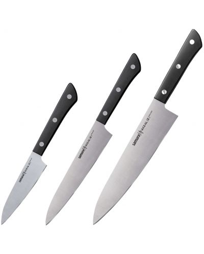 Set od 3 kuhinjska noža Samura - Harakiri, crna drška - 1