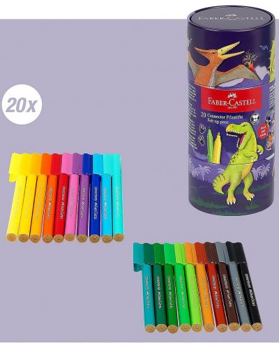 Set flomastera Faber-Castell Connector - Dinosaur, 20 boja - 3