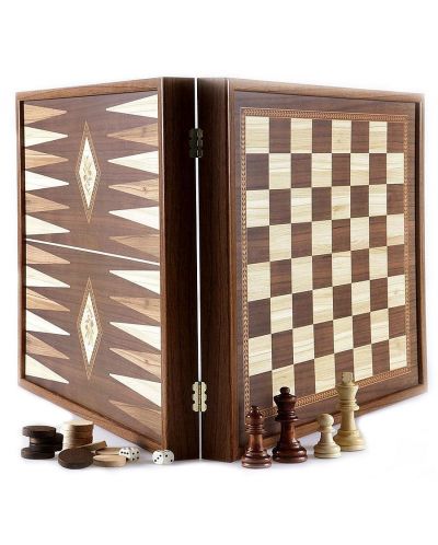 Set šaha i backgammona Manopoulos - Boja oraha, 41 x 41 cm - 1