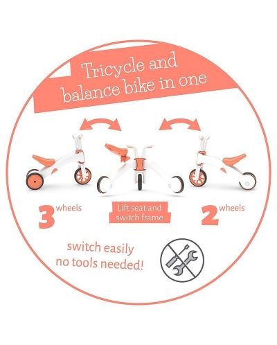 Bicikl za ravnotežu 2 u 1 Chillafish - Bunzi Matе, ružičasti - 8