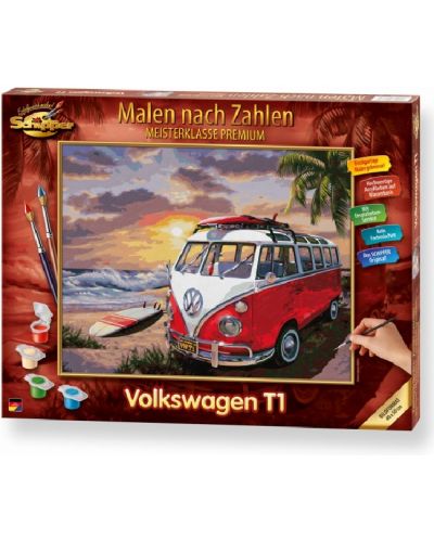 Set za slikanje po brojevima Schipper - Kombi Volkswagen T1 - 1