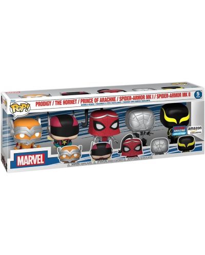Set figura Funko POP! Marvel: Spider-Man - Prodigy, The Hornet, Prince of Arachne, Spider-Armor MK I, Spider-Armor MK II (Amazon Exclusive) - 2