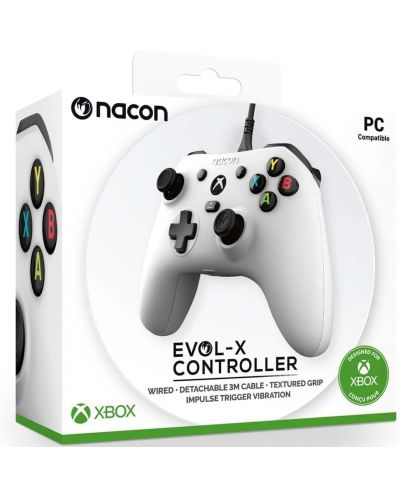 Kontroler Nacon - Evol-X, žičani, bijeli (Xbox One/Series X/S/PC) - 4