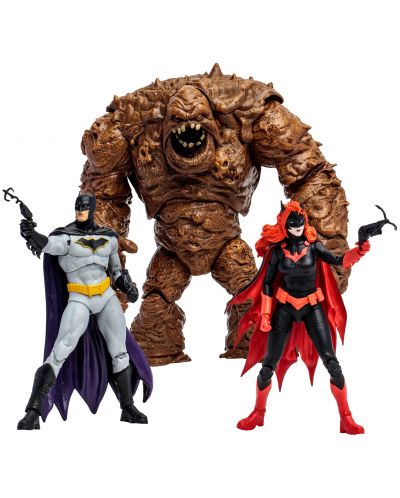 Set akcijskih figurica McFarlane DC Comics: Multiverse - Clayface, Batman & Batwoman (DC Rebirth) (Gold Label), 18 cm - 1
