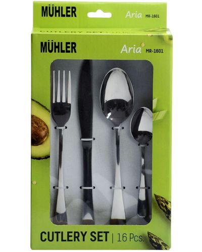 Set pribora za jelo Muhler - Aria MR-1601, 16 komada, srebrni - 2