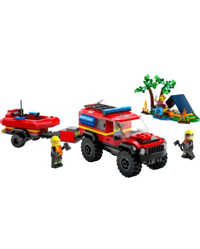 Konstruktor LEGO City - Vatrogasno vozilo 4 x 4 sa čamcem za spašavanje (60412) - 2