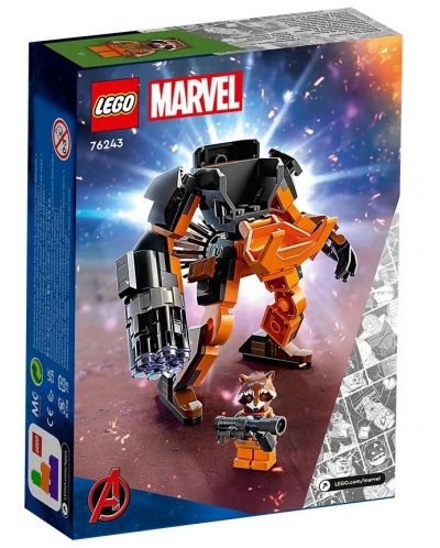 Konstruktor LEGO Marvel Super Heroes - Raketin robotski oklop (76243) - 2