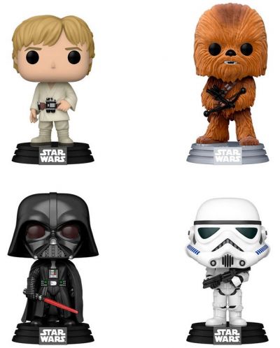 Set figura Funko POP! Movies: Star Wars - Luke Skywalker, Chewbacca, Darth Vader & Stormtrooper (Flocked) (Special Edition) - 1