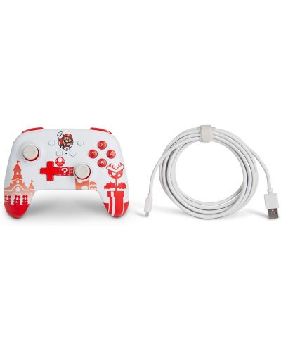 Kontroler PowerA - Enhanced, žičani, za Nintendo Switch, Mario Red/White - 6