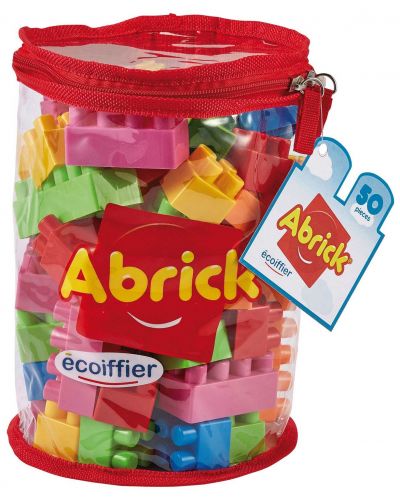 Konstruktor Ecoiffier Abrick - Blokovi u crvenoj vrećici, 50 komada - 1