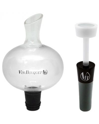 Set Vin Bouquet - Stakleni mini dekanter i vakuum pumpa - 1