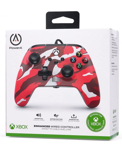 Kontroler PowerA - Enhanced, žičani, za Xbox One/Series X/S, Red Camo - 6