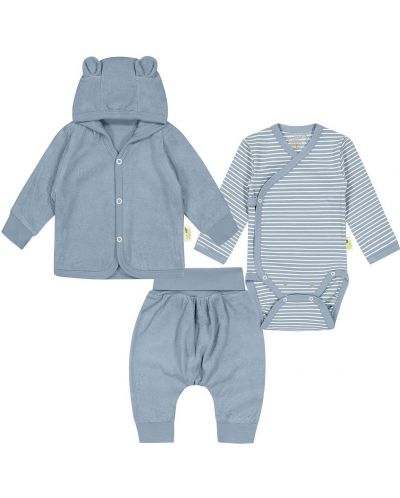 Set Bio Baby - Dukserica, hlače i bodi, 56 cm, 1-2 mjeseca, plavi - 1