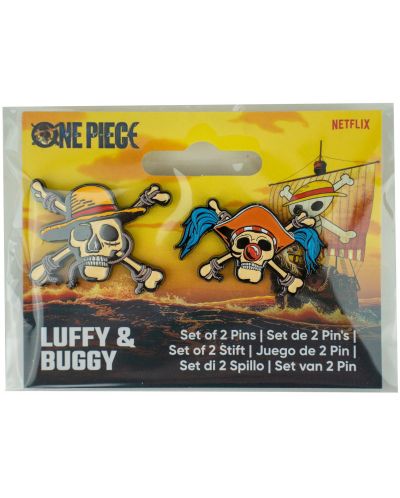 Set bedževa Cine Replicas Animation: One Piece - Luffy & Buggy Skulls - 4