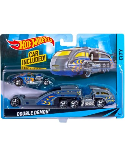Set Mattel Hot Wheels Super Rigs - Kamion i automobil, asortiman - 5