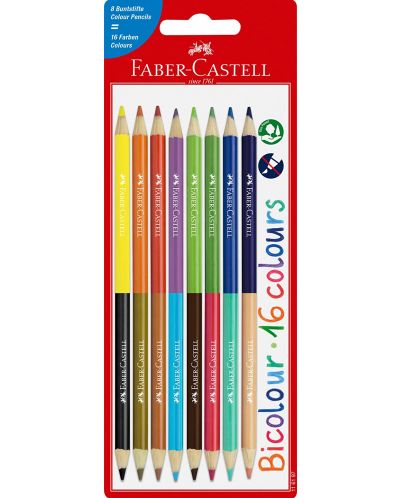 Set olovaka u boji Faber-Castell Bicolor - 8 komada, 16 boja - 1