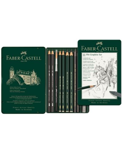 Set olovki Faber-Castell Pitt Graphite - 11 komada, u metalnoj kutiji - 2