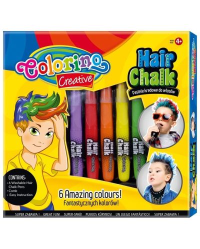 Set pastela za kosu Colorino Creative - Za dječake, 5 boja - 1