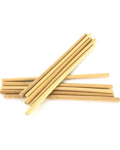 Set slamčica od bambusa s kistom HIT - 20 cm, 10 komada - 1