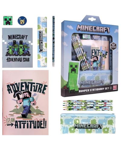 Set školskog pribora Jacob - Minecraft Adventure, 12 dijelova - 2