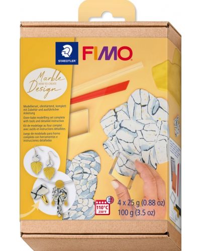 Komplet gline Staedtler Fimo Soft - Marble Design, 4 х 25 g - 1