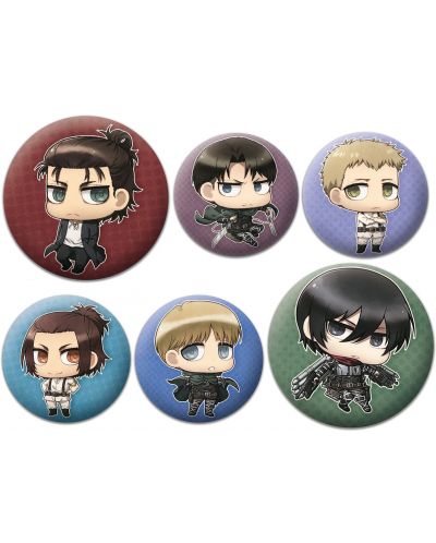 Set bedževa ABYstyle Animation: Attack on Titan - Chibi Characters - 1