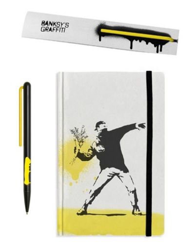 Set za pisanje Pininfarina Banksy Collection - Flower & GrafeeX, žuti - 1