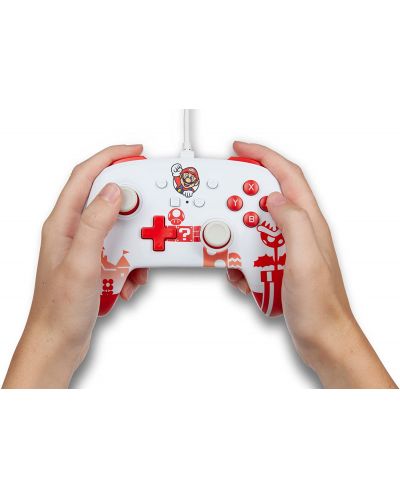 Kontroler PowerA - Enhanced, žičani, za Nintendo Switch, Mario Red/White - 7