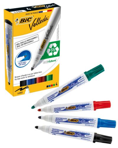 Set markera za bijelu ploču BIC - Velleda, okrugli vrh, 5 mm, 4 boje - 2