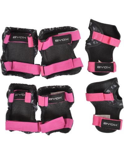 Set dječjih štitnika Byox - Dazzle, class B, 25-50 kg, ružičasti - 2