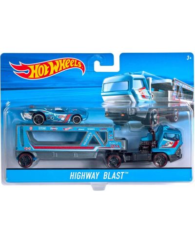 Set Mattel Hot Wheels Super Rigs - Kamion i automobil, asortiman - 7