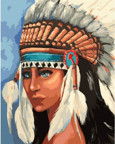Set za slikanje po brojevima TSvetnoy - Native American girl - 1