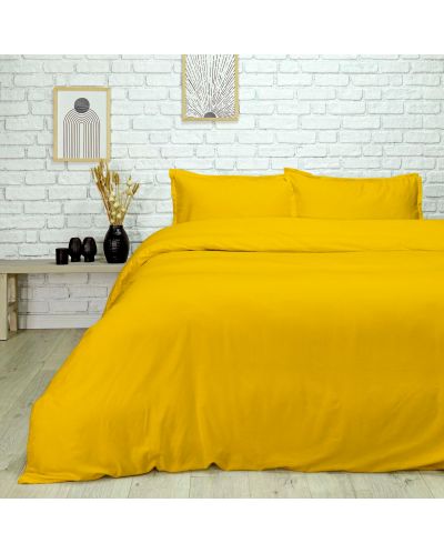 Set za spavaću sobu TAC - Plain BMR, saten, žuti - 1