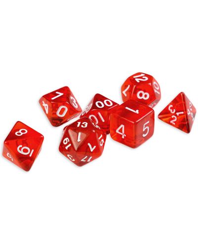 Set kockica Dice4Friends Transparent - Red, 7 komada - 1