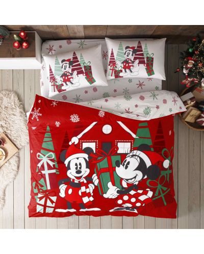 Set za spavaću sobu TAC Licensed - Minnie & Mickey Christmas, 100% pamuk - 3