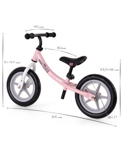Bicikl za ravnotežu Cariboo - Classic, roza/sivi - 4