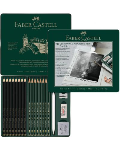 Set grafitnih olovki Faber-Castell Pitt & Castell 9000 - 20 komada - 3