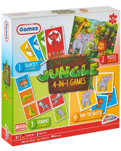 Set dječjih igara Grafix - Džungla, 4 u 1 - 1
