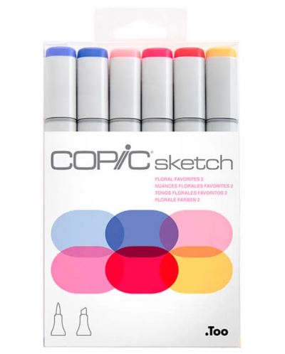 Set markera Too Copic Sketch - Cvjetni, 6 boja - 1