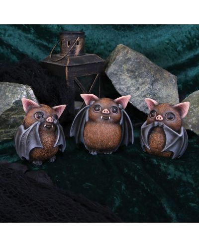 Set kipića Nemesis Now Adult: Humor - Three Wise Bats, 8 cm - 5