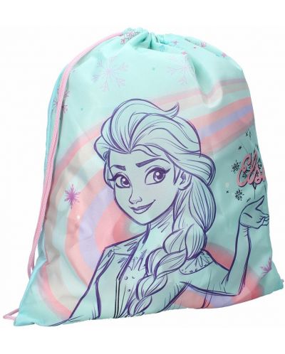 Set za vrtić Vadobag Frozen II - Ruksak i sportska torba, Elsa, plava i ružičasta - 4