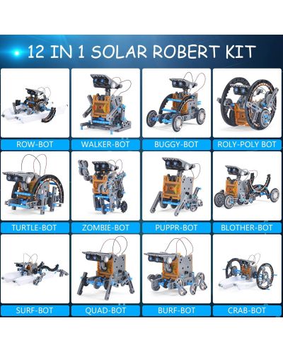 Konstruktor 12 u 1 Acool Toy - Robot sa solarnom pločom - 2