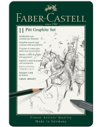 Set olovki Faber-Castell Pitt Graphite - 11 komada, u metalnoj kutiji - 1