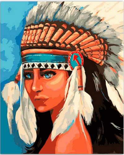 Set za slikanje dijamantima TSvetnoy - Native American girl - 1