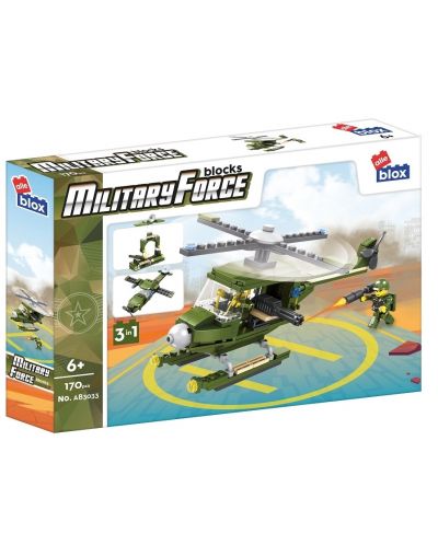 Konstrukcijski set 3 u 1 Alleblox Military Force - Helikopter, 170 dijelova - 1