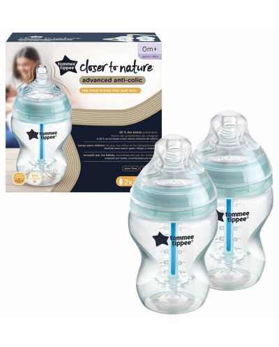 Set bočica za bebe Tommee Tippee Closer to Nature - Anti-Colic, 260 ml, 2 komada - 2