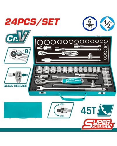 Set čegrtaljka i umeci TOTAL - Industrial, 24 dijela - 2