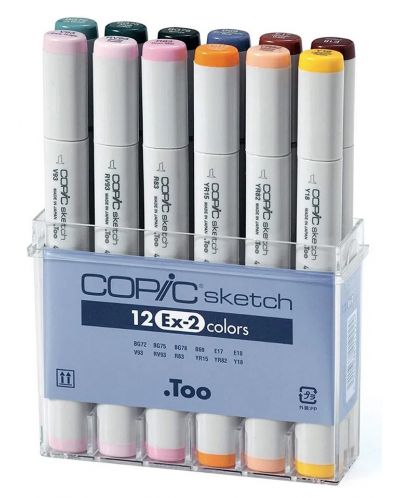 Set markera Too Copic Sketch - EX-2, 12 boja - 1